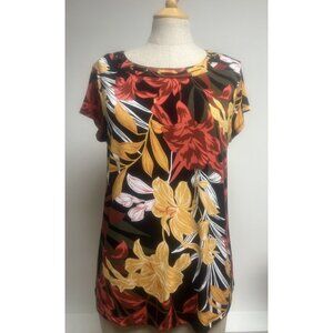 Liz Claiborne Floral knit top Size M Medium